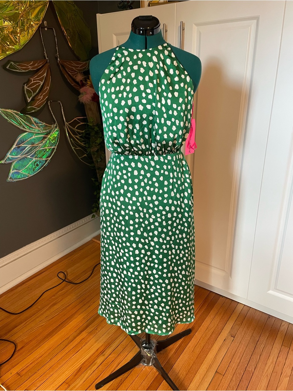 NWT Betsey Johnson satin green cocktail dress